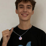 Sterling Silver American Flag Baseball  Basketball Boxing Football Golf Sports Pendant Necklace