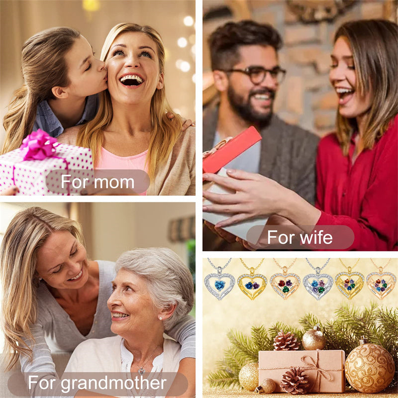 Copper Sterling Silver Simulated Birthstone Name Pendant Necklace for Mom