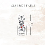 odoo Necklace Sterling Silver Witch Voodoo/Evil Bunny Pendant Gothic Jewelry Gifts for Women Girls