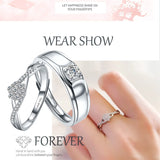 Sterling Silver Cubic Zirconia Endless Love Matching Set Couple Rings