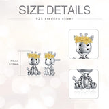Sterling Silver Hypoallergenic Giraffe Stud Earrings