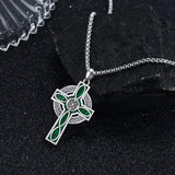 14K Gold Plated Celtic Vikin Cross Pendant Necklace Irish Jewelry Religious Protective Gift