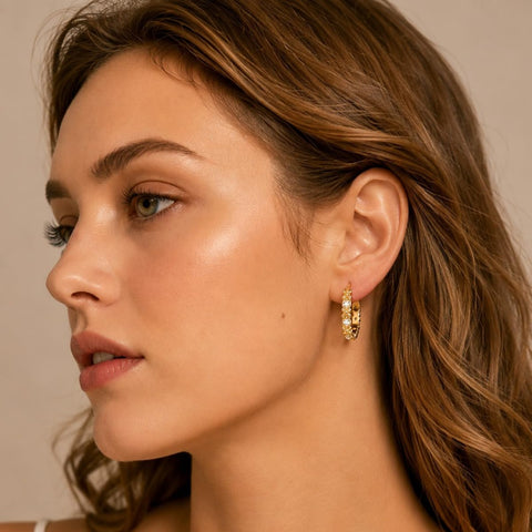 14K Gold Plated Hoop Earrings  Birthday Anniversary Jewelry Gift for Her