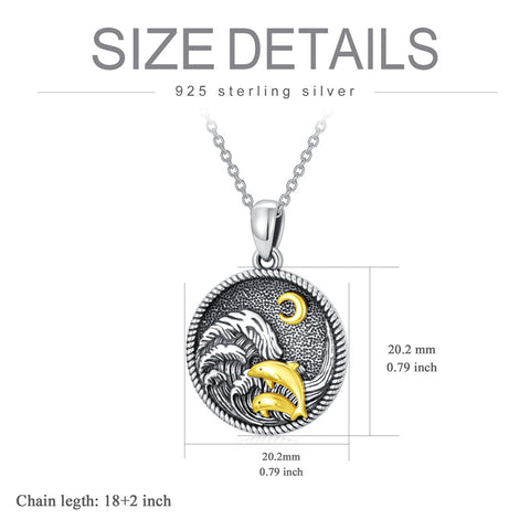 Sterling Silver Raccoon Dolphin Sea Otter Wolf Sloth Mother Daughter Pendant Necklace