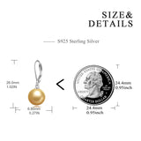 Sterling Silver Pearl Leverback Earrings
