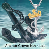 Sterling Silver Earth Swordfish Trident Compass Anchor Pendant Necklace