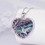 Sterling Silver Tree of Life Heart Shaped Horse Cat Dragonfly Butterfly Hummingbird Pendant Necklace