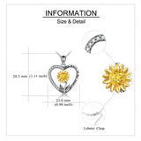 Sunflower Urn for Ashes Necklace Sterling Silver Sunflower Ashes Pendant Necklace Urns Locket Jewelry Gift for Women Girl
