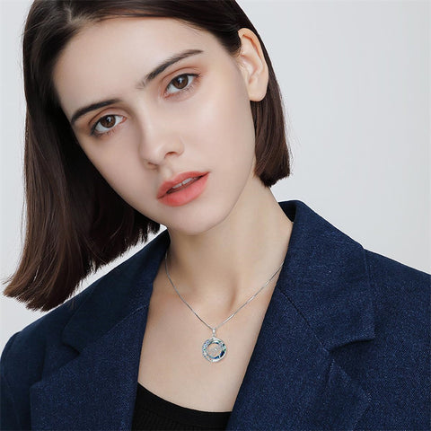 Sterling Silver Crystal Triple Moon Goddess Hamsa Hand Lotus Tree of Life Flower of Life Chakra Pendant Necklace