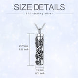 Phoenix Urn Necklace for Ashes Sterling Silver Cremation Jewelry for Ashes Memorial Keepsake Jewelry Gift for Women Men Girls