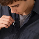 Sterling Silver Deer Bass Fish Wild Duck Fish Hook Pendant Necklace Hunting Jewelry Gifts for Men