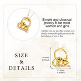 14K Yellow Gold 5A Cubic Zirconia Owl Pendant Necklace