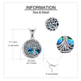 Tree of Life Urn Necklaces for Ashes Sterling Silver Abalone Shell Tree of Life Cremation Jewelry Memory Gift for Women