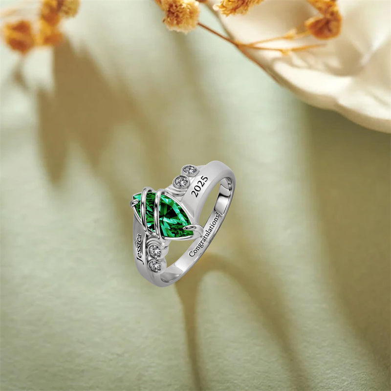 Sterling Silver Personalized Graduation Ring for Class of 2026