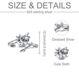 925 Sterling Silver Cute Animals Ring Sloth/Koala/Bat Adjustable Rings Jewelry For Women Girls