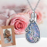 Sterling Silver Rose Urn Necklace for Ashes