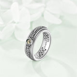 Sterling Silver Anxiety Spinner Rings Rotatable Mood Rings for Women Relieve Stress Gift