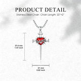 Sterling Silver Star Of David  Cross Pendant Necklace