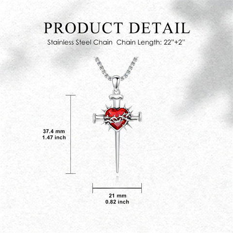 Sterling Silver Star Of David  Cross Pendant Necklace