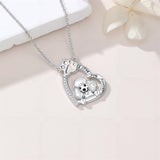 Sterling Silver Paw Print Poodle Corgi French Schnauzer Chihuahua Dachshund Golden Retriever Pug Pendant  Necklace