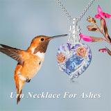 925 Sterling Silver Hummingbird Cremation Jewelry Memorial Keepsake Pendant for Women Men with Filling Tool