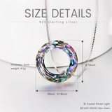 925 Sterling Silver Circle Necklace with Austrian Crystal, Jewelry for Women Teen Girls