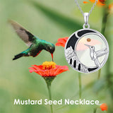Sterling Silver Mustard Seed Black Cat Hummingbird Cross and Mountain Mountain Turquoise Sun and Moon Pendant Necklace