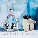 Sterling Silver Penguin  Necklace Penguin Pendant Jewelry for Women Girls Christmas Gifts