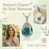 14K Gold Plated Teardrop Tree of Life Necklace for Women