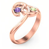 Sterling Silver Personalized Birthstone Engraved The Pinky Promise Ring