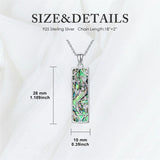 Sterling Silver Abalone Shell Bar Cardinal Bee Butterfly Hummingbird Dragonfly Phoenix Pendant Necklace for Women
