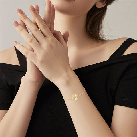 14k Yellow Gold Sunflower Bracelet