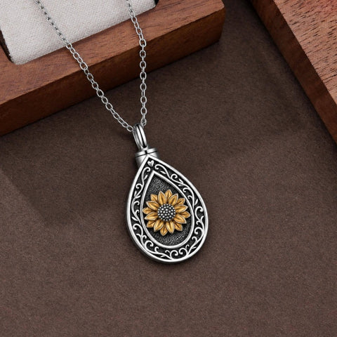 Sterling Silver Cross Hummingbird Cardinal  Rose Sunflower Urn  Necklace for Ashes Cremation Jewelry