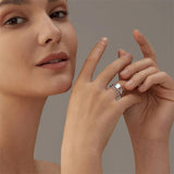 Sterling Silver Moss Agate Moonstone Branch Engagement Wedding Promise Ring  for Her