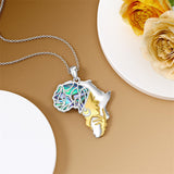 Sterling Silver Jamaica America Texas Africa Map Pendant Necklace Country Map Chain Jewelry Gifts