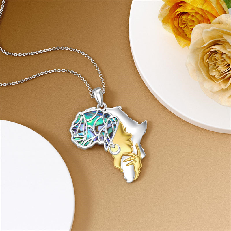 Sterling Silver Jamaica America Texas Africa Map Pendant Necklace Country Map Chain Jewelry Gifts