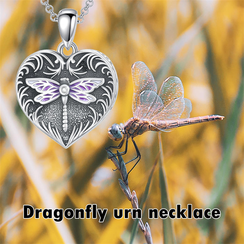 Sterling Silver Heart Rabbit Dog Cat Butterfly Dragonfly Hummingbird Wolf Urn Necklace for Ashes