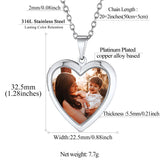 Copper Personalized Photo Heart Pendant Necklace