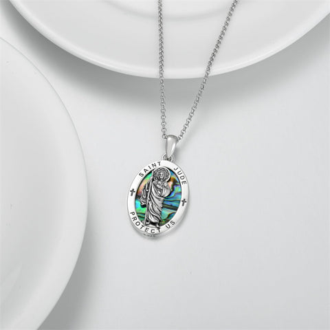 Sterling Silver St Michael St Benedict St Anthony St Jude Medal Pendant Necklace