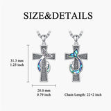 Sterling Silver Wooden Cross Pendant Necklace