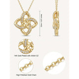 14K Gold Plated Celtic Knot Pendant Necklace Irish Jewelry Gift for Her