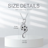 Sterling Silver Paw Print Urn Necklace for Ashes
