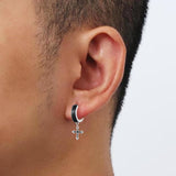 14K Gold Plated Cross Ankh Hoop Earrings
