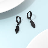 Sterling Silver Feather Arrowhead Axe Hoop Earrings