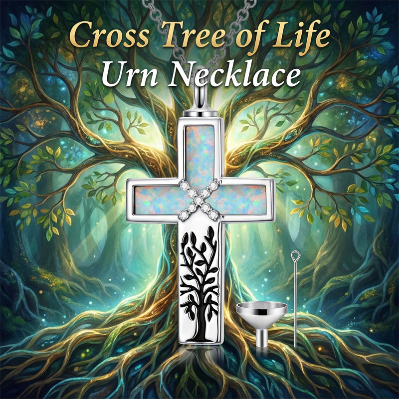 Sterling Silver Abalone Shell Opal Butterfly Dragonfly Tree of Life Pet Paw Cross Urn Necklaces for Ashes