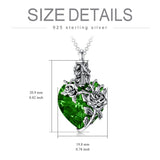 Sterling Silver Heart TearDangle Crystal Rose Cremation Urn Necklace for Ashes