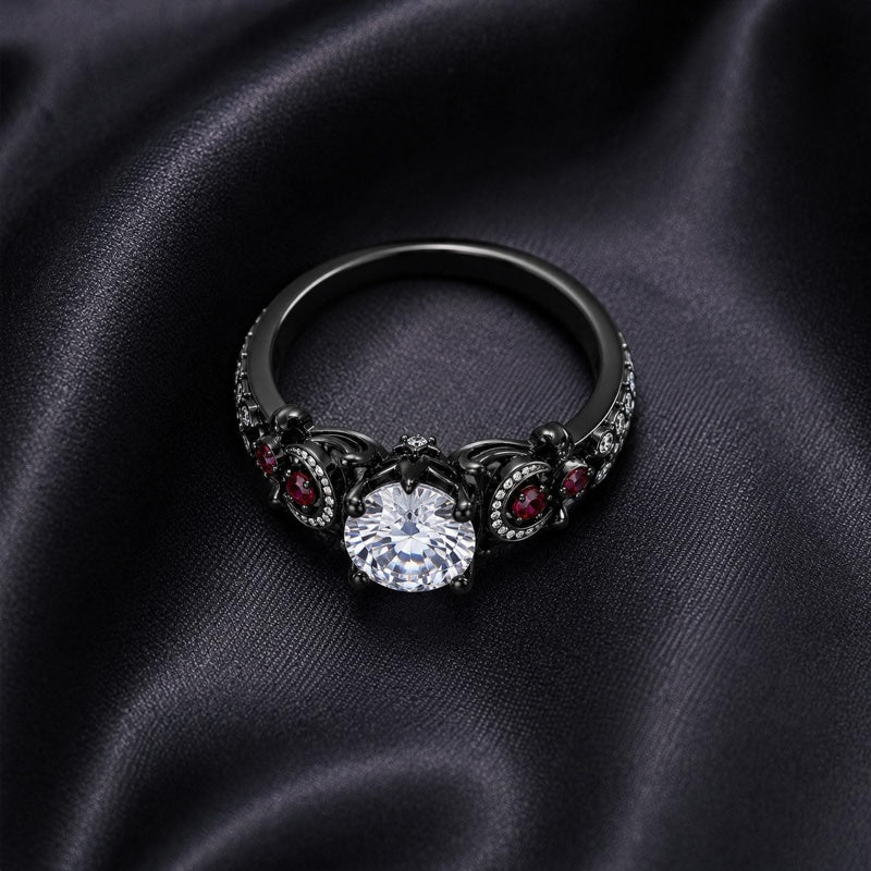 Sterling Silver 10K 14K 18K Gold Custom Engraved Moissanite Engagement Wedding Ring