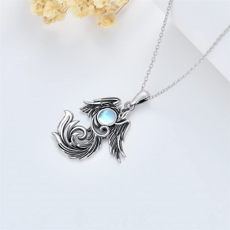 Sterling Silver Blue Jay Eagle Phoenix Owl Pendant Necklace for Women