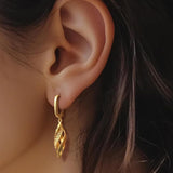 14K Gold Plated Twisted  Hoop  Earrings for Women