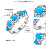 Sterling Silver Turquoise Engagement Ring for Women